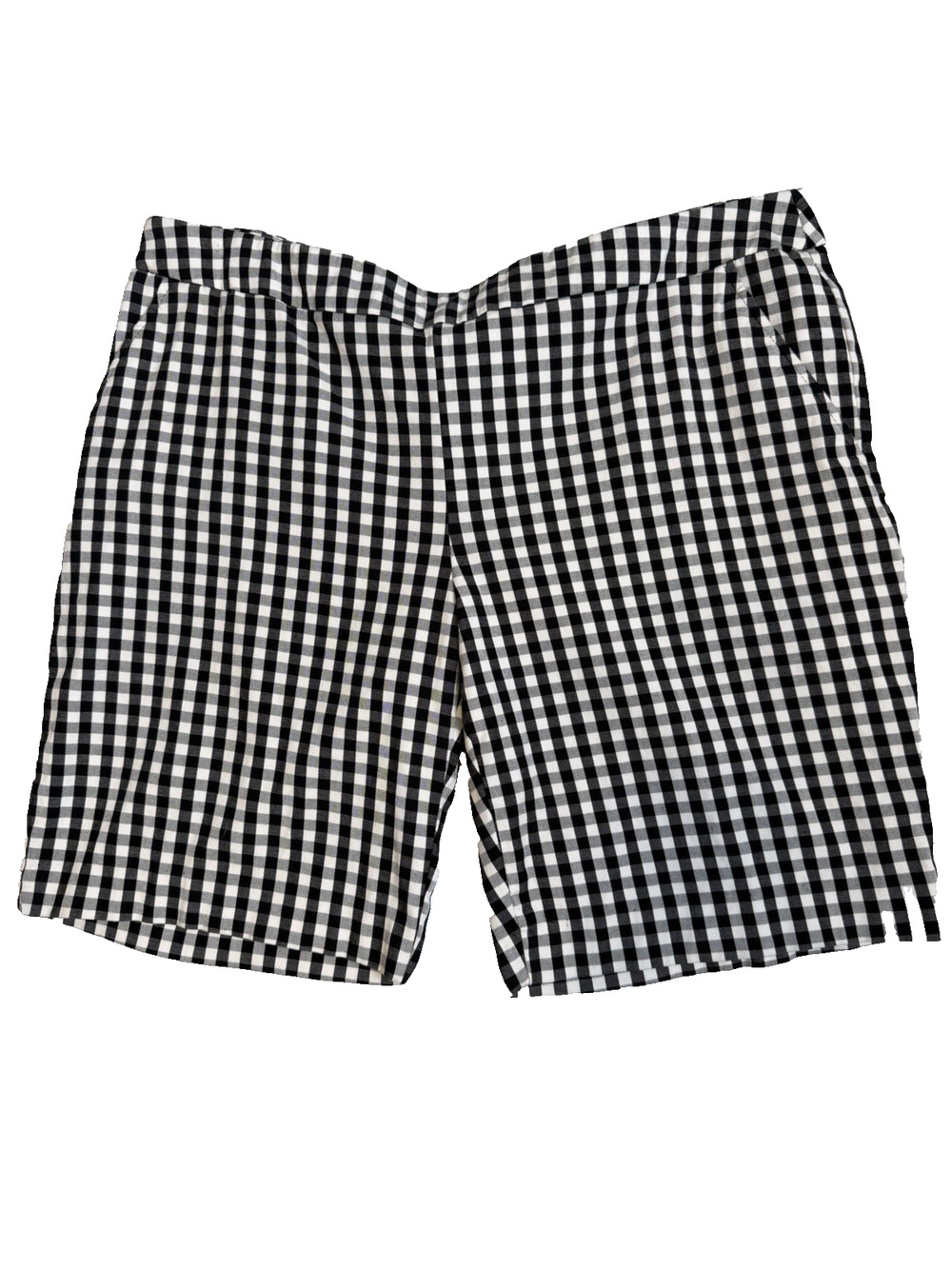 Time & Tru Women’s Shorts Size 2XL Black & White Check Pull On Stretch